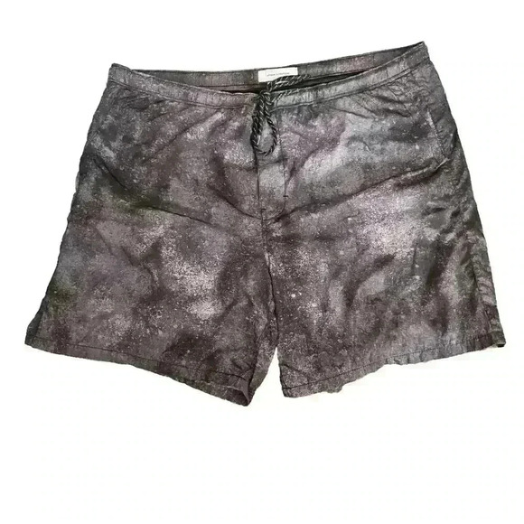 Urban Outfitters Mens Gray Space Print Drawstring Swim Trunk L - Picture 1 of 11